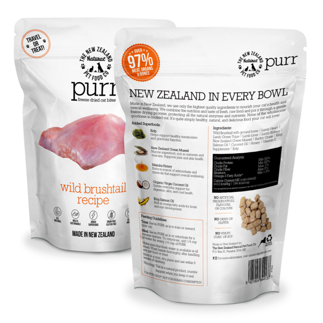 The NZ Natural Pet Food Co PURR Wild Brushtail Freeze Dried Cat Food - Product Image 2