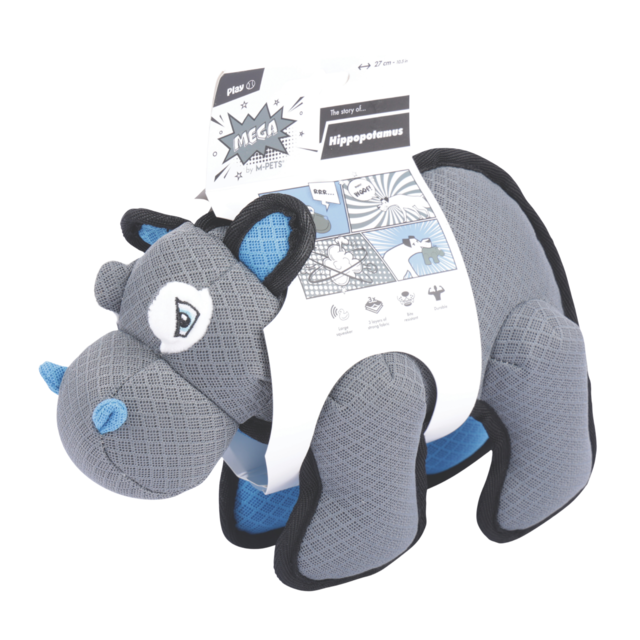 M-PETS Mega Plush Hippopotamus Dog Tough Toy - Product Image