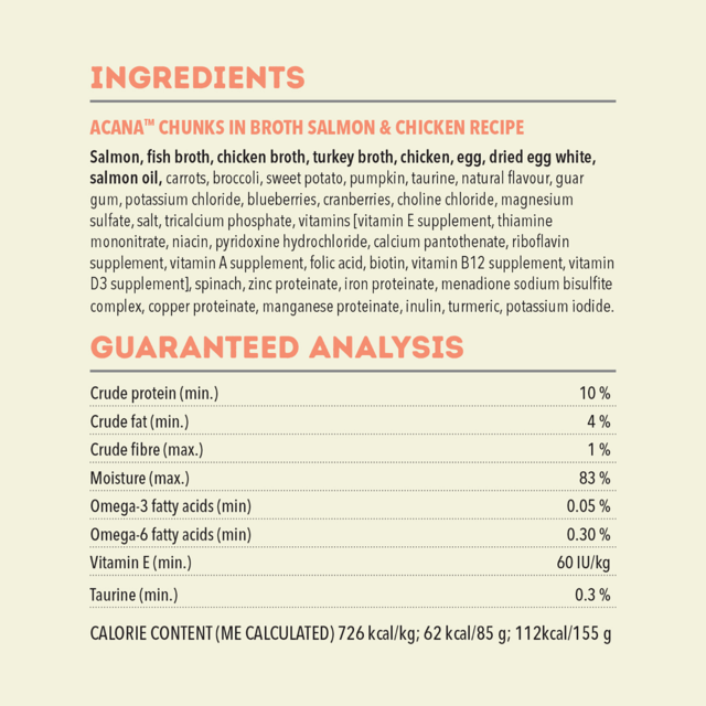 ACANA Salmon & Chicken Recipe Chunks in Broth Wet Cat Food - Product Image 4