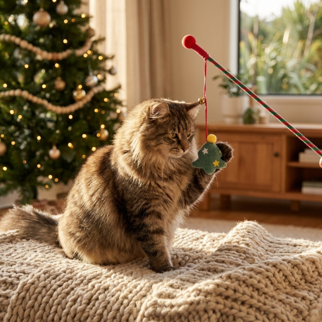 M-PETS Christmas Magic Tree Plush Cat Wand - Product Image 4
