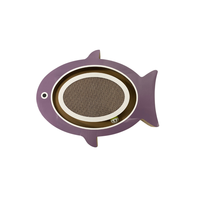 Pup & Purr Finn The Fish Oval Cardboard Cat Scratcher - Product Image