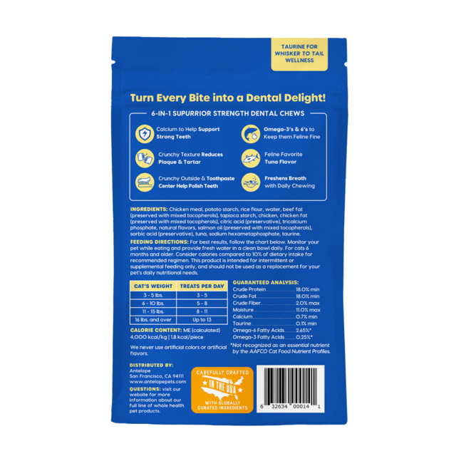 Ark Naturals Kiss Me-Ow Strengthening Dental Tuna Cat Treats - Product Image 1