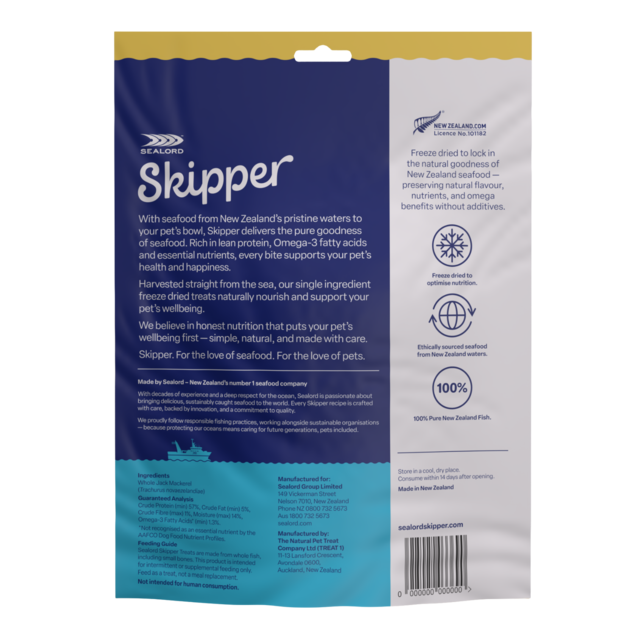 Sealord Skipper Whole Mackerel Freeze Dried Dog Treats - Product Image 2