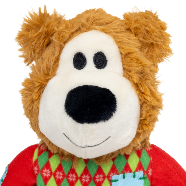 KONG Holiday Wild Knots Red Sweater Bear Dog Toy - Product Image 1