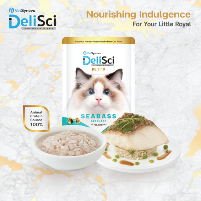 VetSynova DeliSci Elite Seabass Serenade in Broth Wet Cat Food Topper - Product Image 2