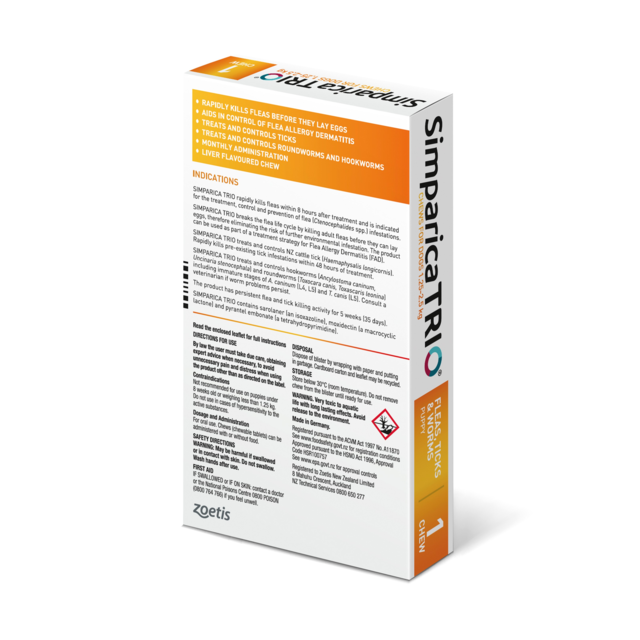 Simparica Trio Dog Flea Tick & Worm Treatment - Product Image 2