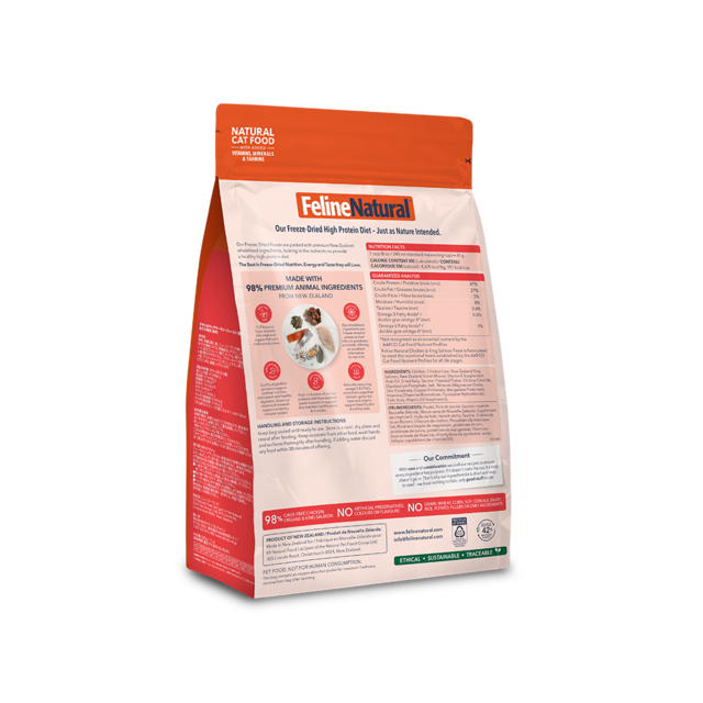 Feline Natural Chicken & King Salmon Feast Freeze Dried Cat Food - Product Image 4
