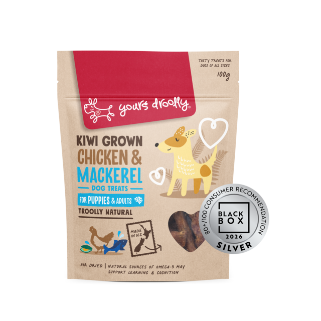 Yours Droolly Kiwi Grown Chicken & Mackerel Puppy and Adult Dog Treats - Product Image