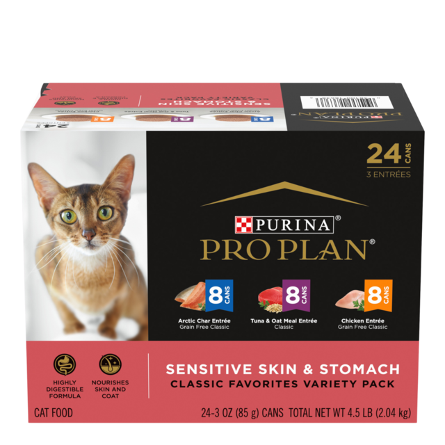 Pro Plan Adult Sensitive Skin & Stomach Variety Pack Wet Cat Food - Product Image