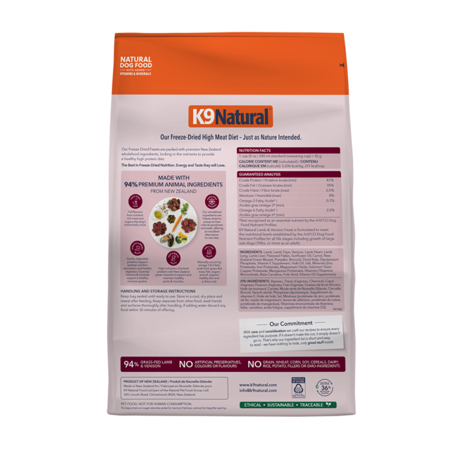 K9 Natural Lamb & Venison Feast Freeze Dried Dog Food - Product Image 2