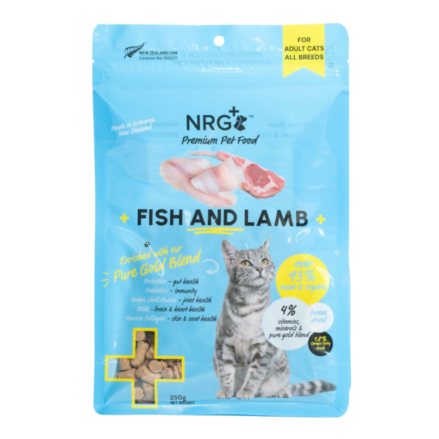 NRG+ Pure Gold Blend Fish & Lamb Freeze Dried Cat Food - Product Image