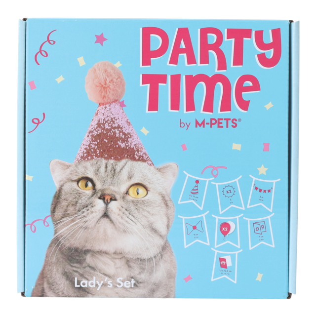 M-PETS Party Time Lady Birthday Party Pack For Cats - Product Image