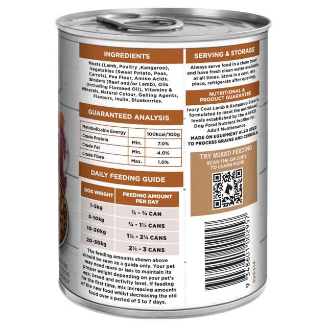 Ivory Coat Grain Free Lamb & Kangaroo Stew Adult Wet Dog Food - Product Image 12