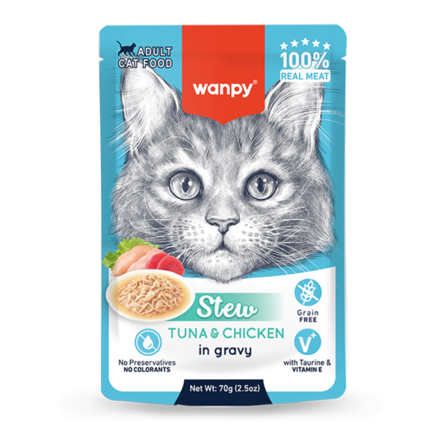 Wanpy Stew Adult Tuna & Chicken in Gravy Wet Cat Food - Product Image
