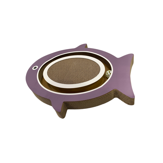 Pup & Purr Finn The Fish Oval Cardboard Cat Scratcher - Product Image 1