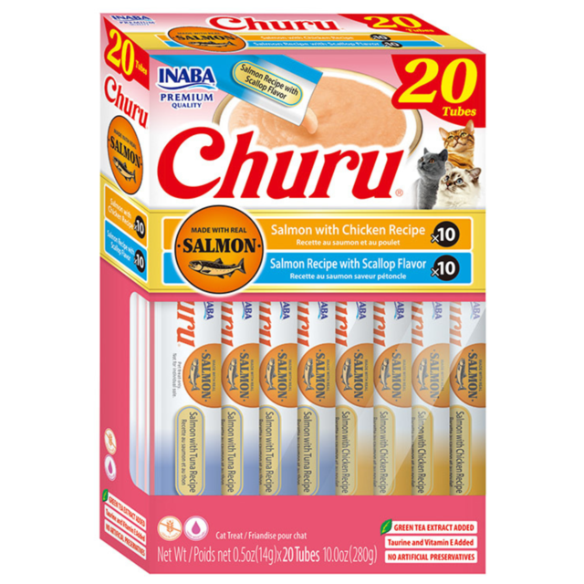 Inaba Churu Salmon & Chicken Varieties Box Cat Treats - Product Image