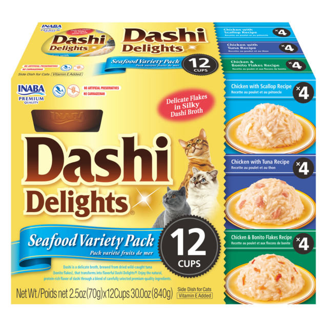 Inaba Dashi Delights Seafood Cat Wet Food Topper Variety Pack - Product Image