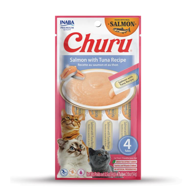 Inaba Churu Salmon with Tuna Recipe Cat Treats - Product Image