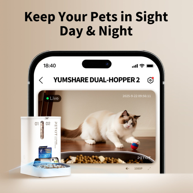 PETKIT Yumshare Dual Hopper 2 with Camera Smart Pet Feeder - Product Image 1