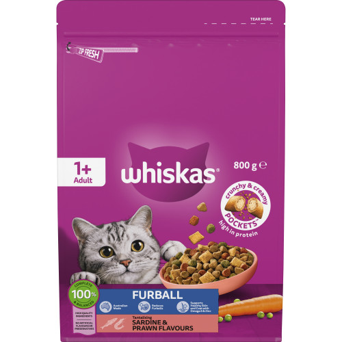 Whiskas Adult Furball Sardine & Prawn Dry Cat Food - Product Image 5