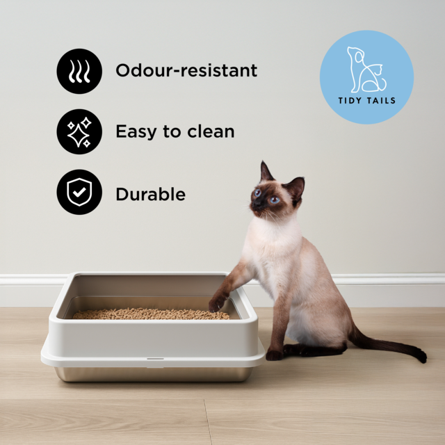 Tidy Tails Odour Control Stainless Steel Cat Litter Tray - Product Image 3