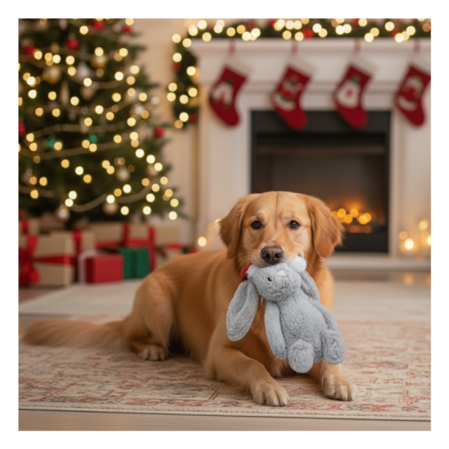 Winter Paws Christmas Bunny Dog Plush Toy - Product Image