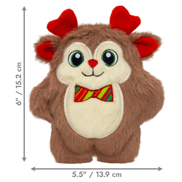 KONG Holiday Snuzzles Bow Tie Reindeer Dog Toy - Product Image 2