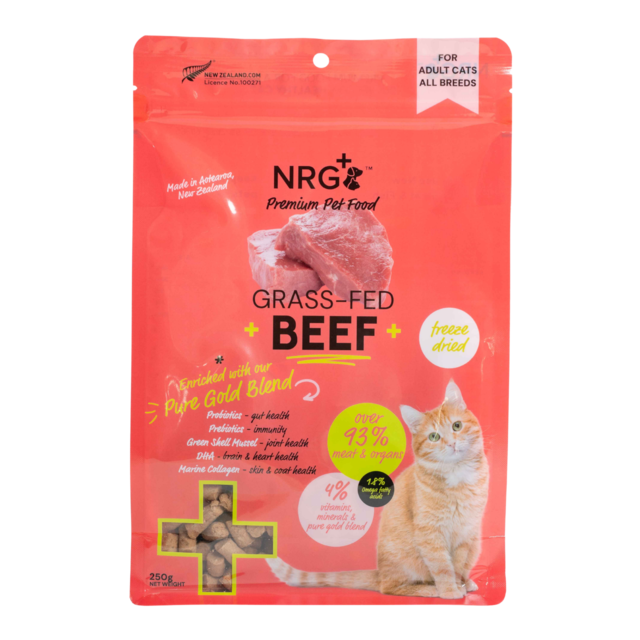 NRG+ Pure Gold Blend Beef Freeze Dried Cat Food - Product Image