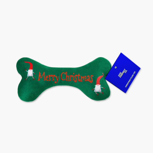 Dog Friendly Co. Christmas Bone Plush dog Toy - Product Image