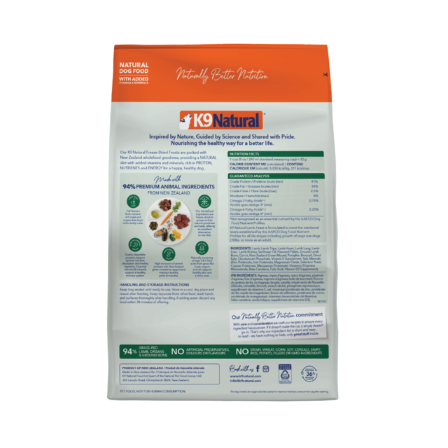K9 Natural Lamb Feast Freeze Dried Dog Food - Product Image 2