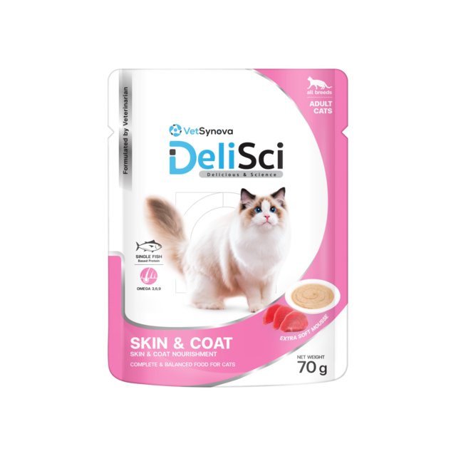 VetSynova DeliSci Skin & Coat Mousse Wet Cat Food - Product Image