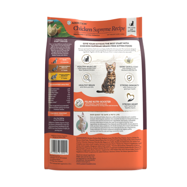 Addiction Grain-Free Chicken Supreme Recipe Kitten Dry Cat Food - Product Image 8
