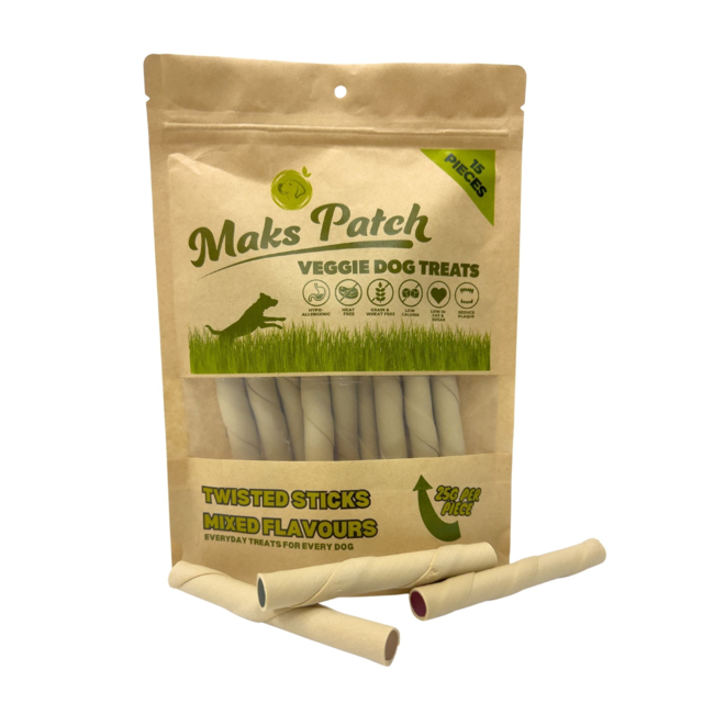 Mak's Patch Mixed Vegetable Twisted Stick Dog Treats - Product Image