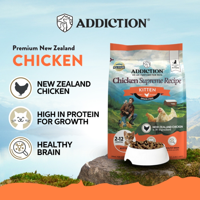 Addiction Grain-Free Chicken Supreme Recipe Kitten Dry Cat Food - Product Image 1