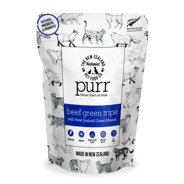The NZ Natural Pet Food Co PURR Beef Green Tripe & Mussel Cat Treats - Product Image