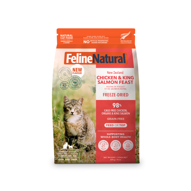 Feline Natural Chicken & King Salmon Feast Freeze Dried Cat Food - Product Image 1