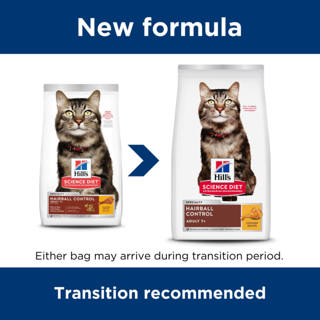 Hill's Science Diet Adult 7+ Hairball Control Chicken Senior Dry Cat Food - Product Image 2