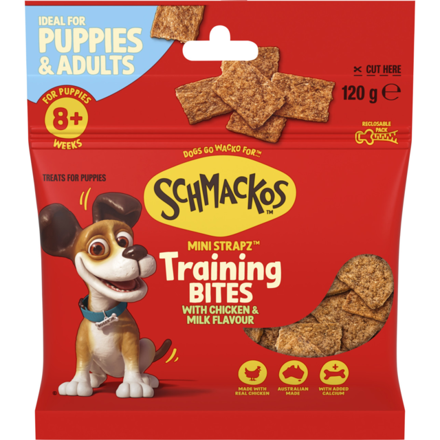 Schmackos Mini Strapz Training Bites with Chicken & Milk Dog Treats - Product Image
