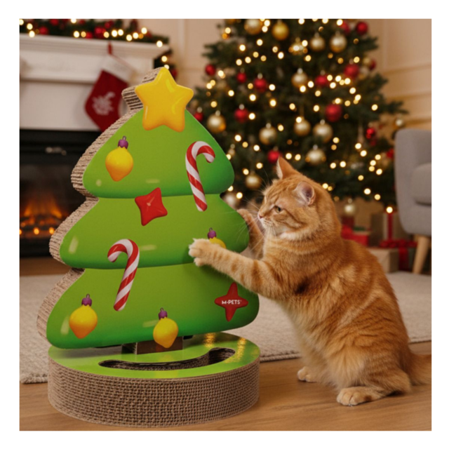 M-PETS Christmas Festive Tree Cardboard Cat Scratcher - Product Image
