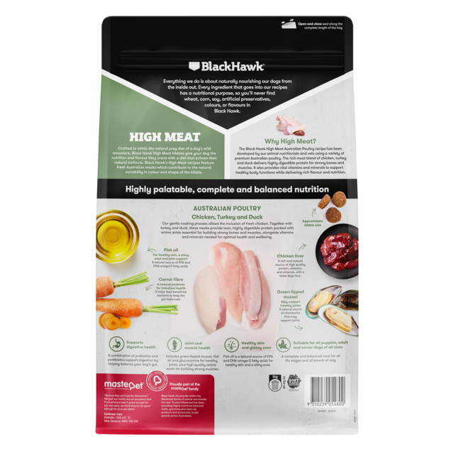 Black Hawk High Meat Australian Poultry Recipe Dry Dog Food - Product Image 12