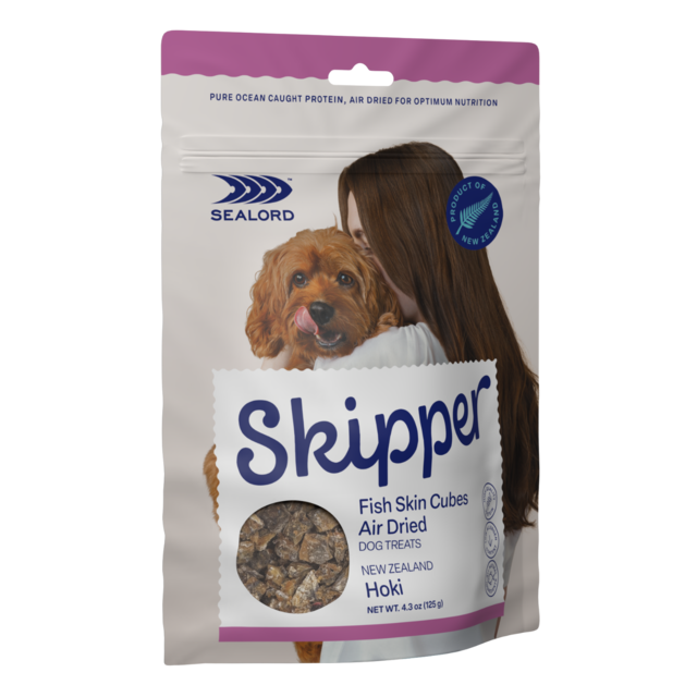 Sealord Skipper Hoki Skin Cubes Air Dried Dog Treats - Product Image 1