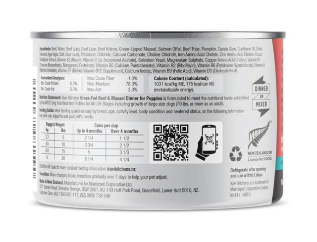 Kiwi Kitchens Beef & Mussel Puppy Wet Dog Food - Product Image 17