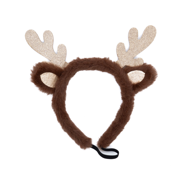 Winter Paws Christmas Reindeer Dog Costume Headband - Product Image 0