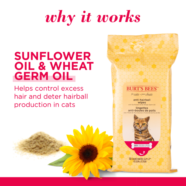 Burt's Bees Cat Anti-Hairball Cleansing Wipes - Product Image 3