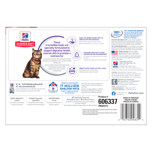 Hill's Science Diet Adult Sensitive Skin & Stomach Variety Box Wet Cat Food - Product Image 3