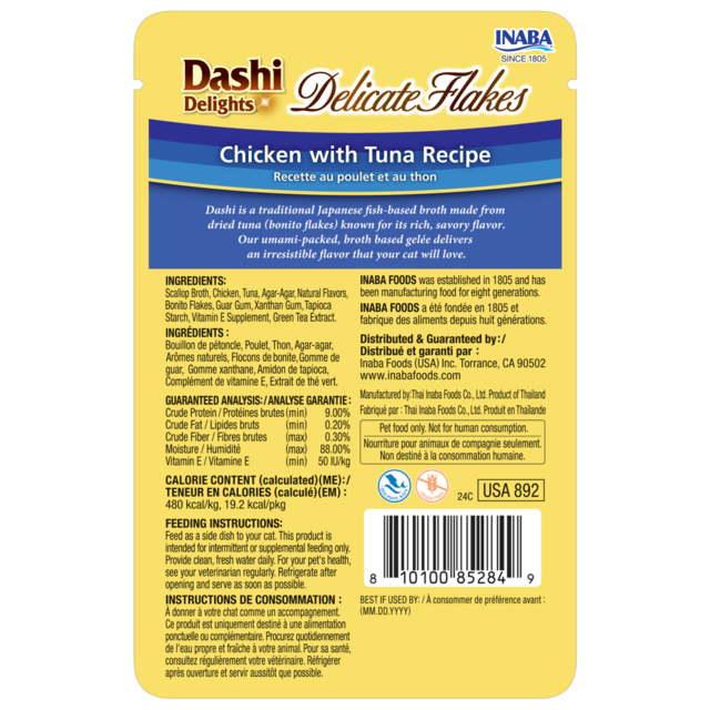 Inaba Dashi Delights Delicate Flakes Chicken & Tuna Wet Cat Food - Product Image 1