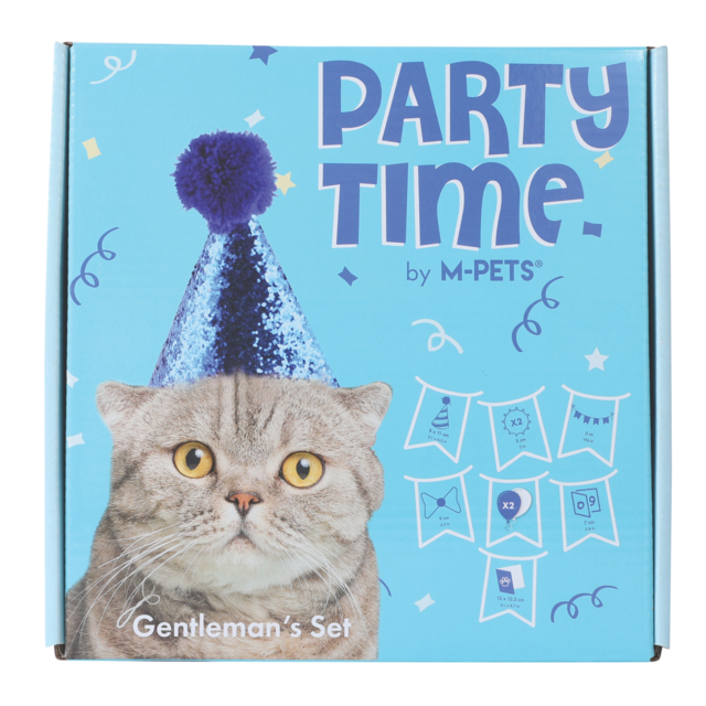 M-PETS Party Time Gentleman Birthday Party Pack For Cats - Product Image