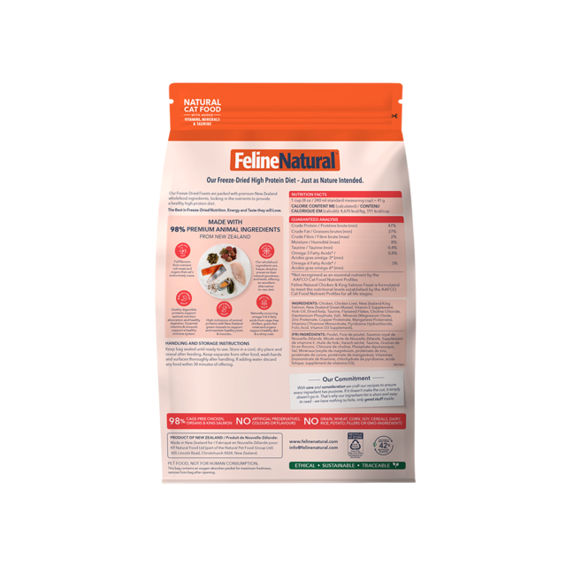 Feline Natural Chicken & King Salmon Feast Freeze Dried Cat Food - Product Image 2