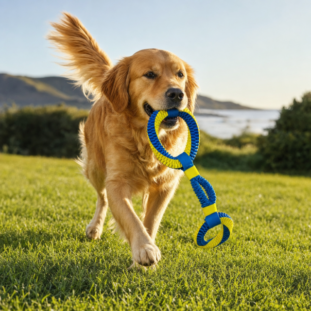 Pup & Purr Tug Flex Dual Ring Dog Rope Toy - Product Image 1