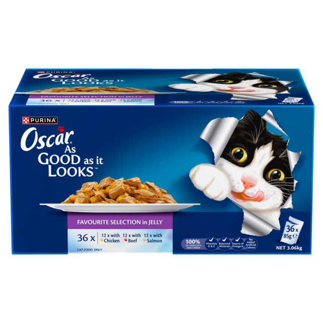Oscar Favourites Selection in Jelly Variety Wet Cat Food Pack - Product Image